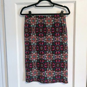 Colourful, midi stretchy pencil skirt
